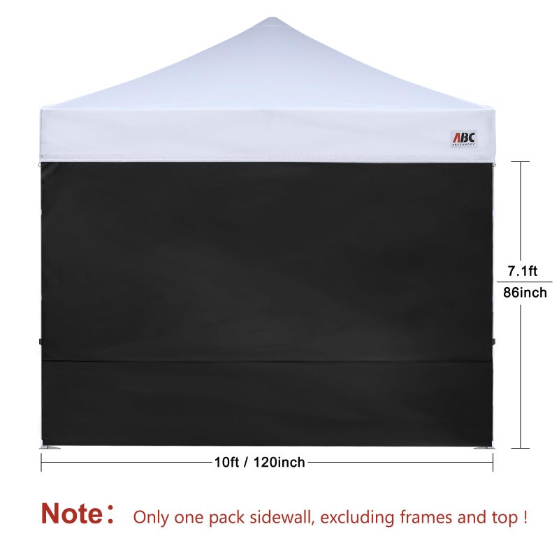 ABCCANOPY Instant Canopy SunWall 10x10 FT, 1 Pack Sidewall Only, No Frame or Top, Black - Image 2